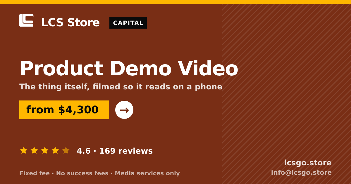 Product Demo Video — from $4,300, rated 4.6/5 across 169 reviews. LCS Store.